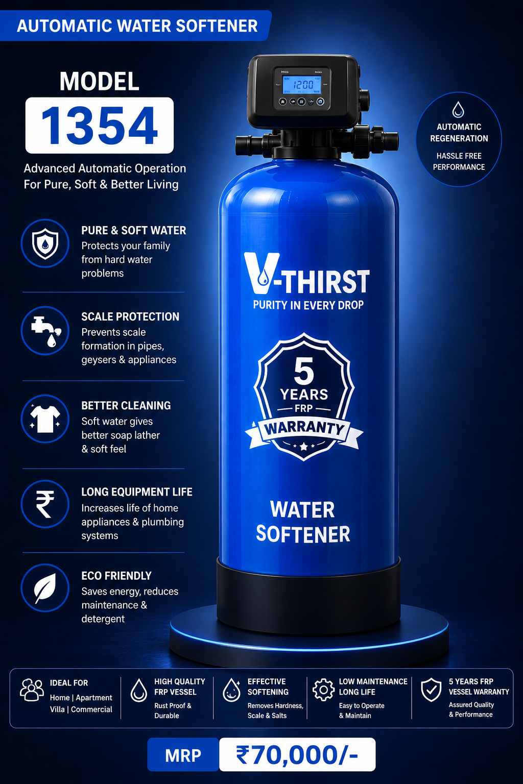 V-Thirst Water Softener 1354 (Automatic)